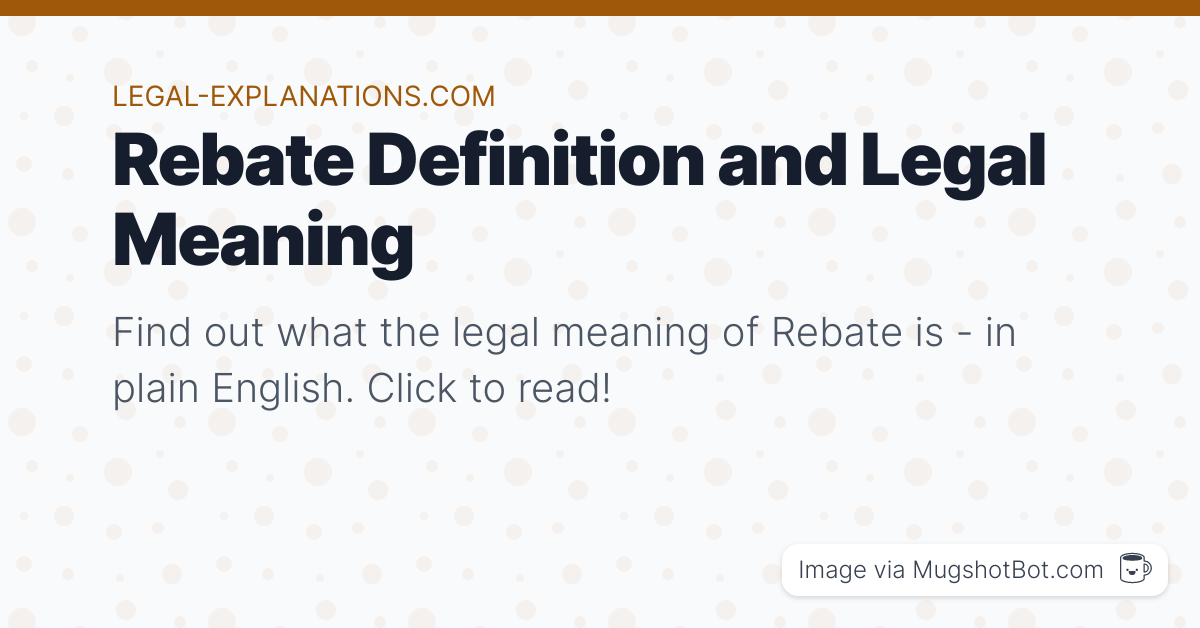 Lender Rebate Definition