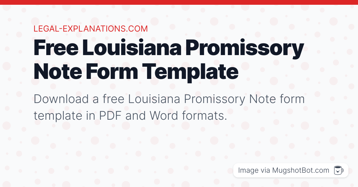 Louisiana Promissory Note Template