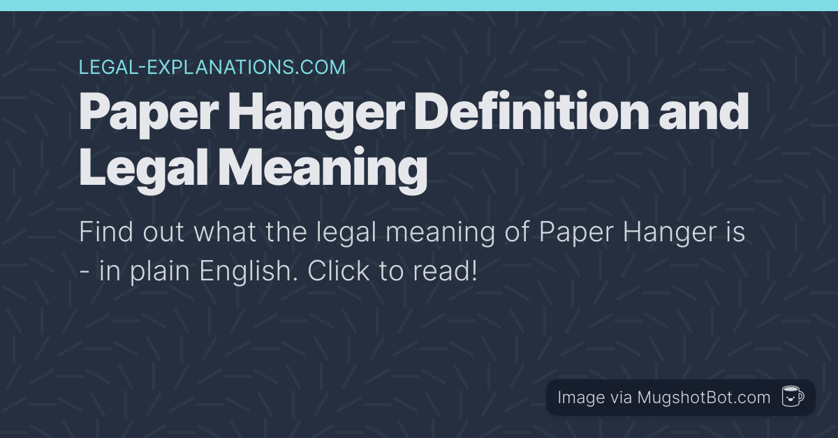 what is the term paper hanger mean