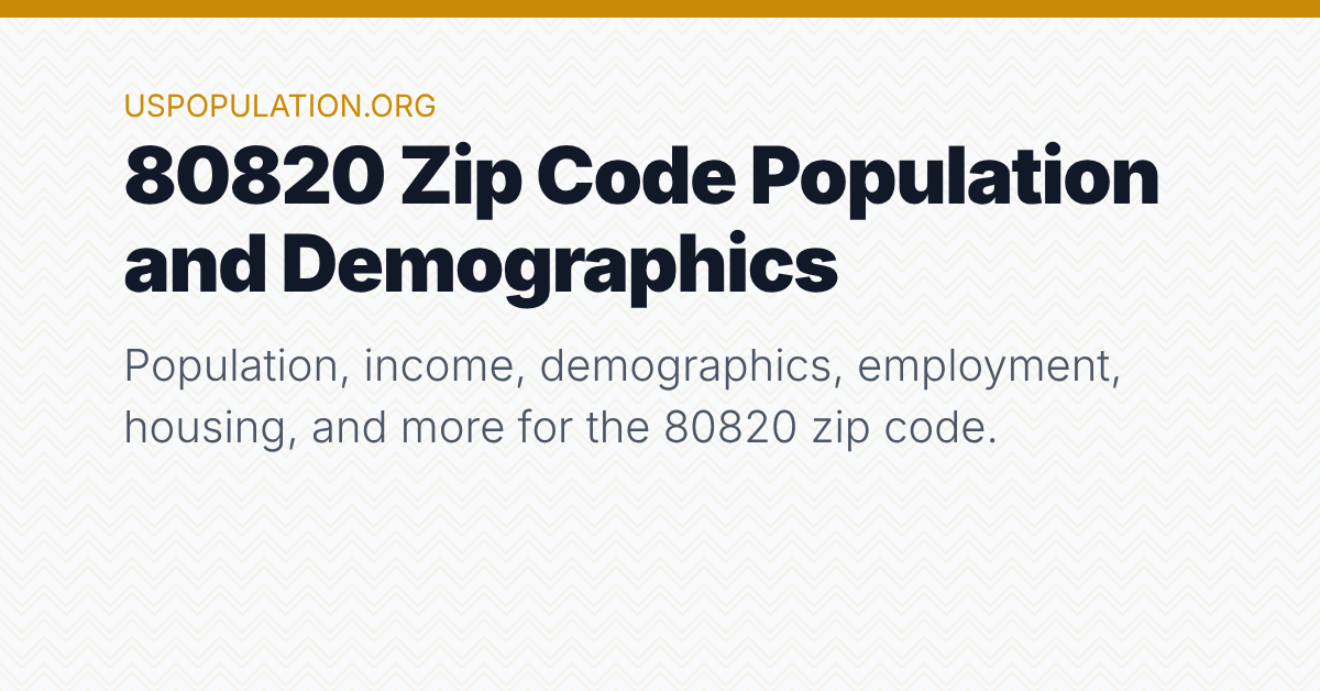 80820 Zip Code Population | Income, Demographics, Employment, Housing