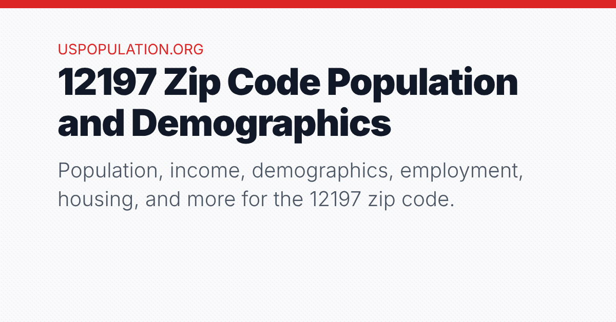 12197 Zip Code Population | Income, Demographics, Employment, Housing