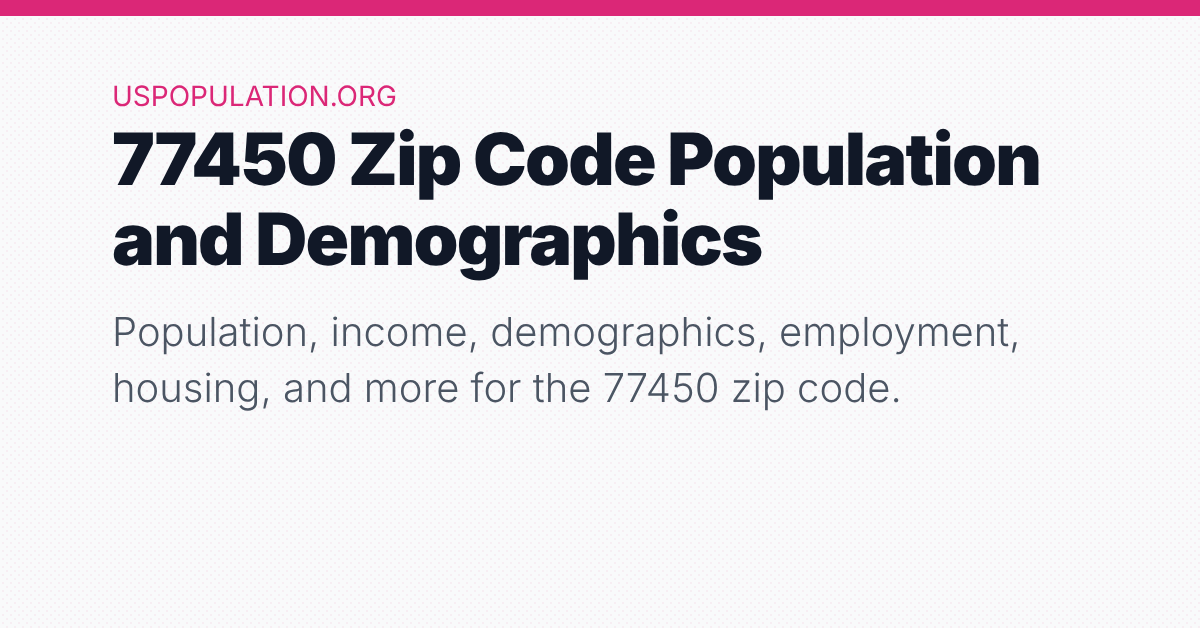 77450 Zip Code Population | Income, Demographics, Employment, Housing