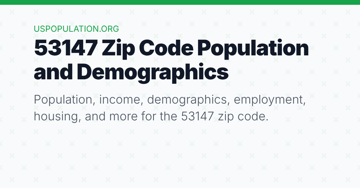 53147 Zip Code Population | Income, Demographics, Employment, Housing